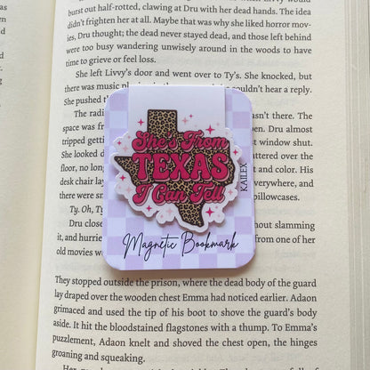 She's from Texas leopard  Magnetic Bookmark