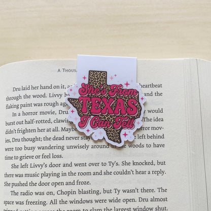 She's from Texas leopard  Magnetic Bookmark