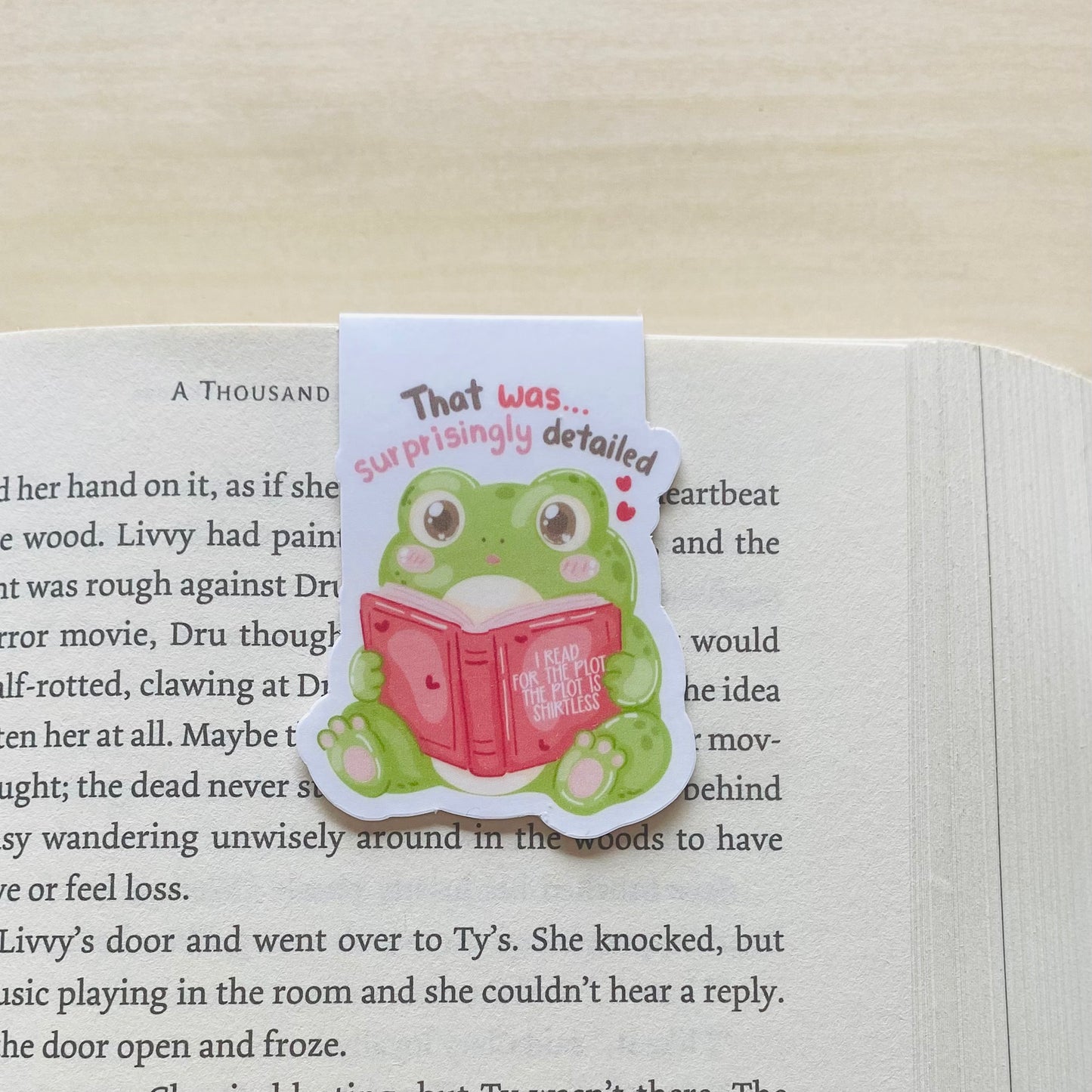 That was surprisingly detailed frog reading a book Magnetic Bookmark