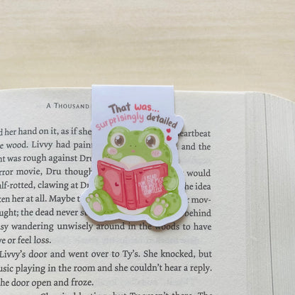 That was surprisingly detailed frog reading a book Magnetic Bookmark
