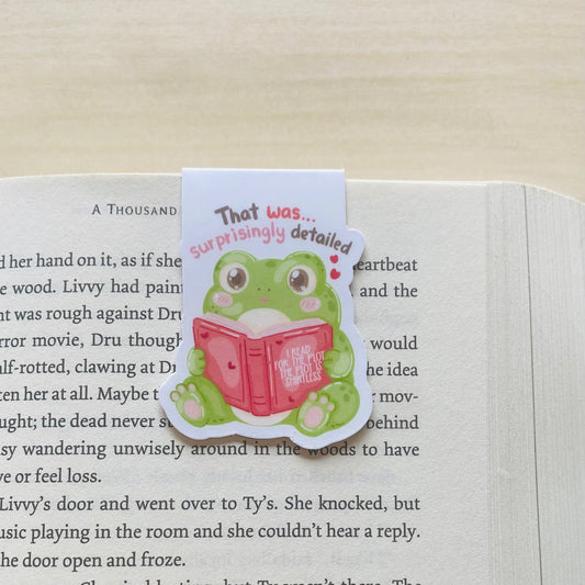 That was surprisingly detailed frog reading a book Magnetic Bookmark