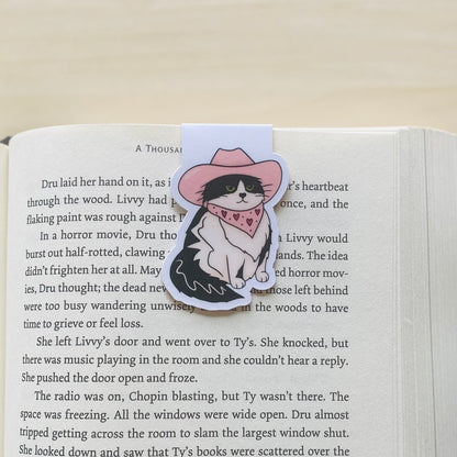Howdy Kitty with pink hat and scarf Magnetic Bookmark