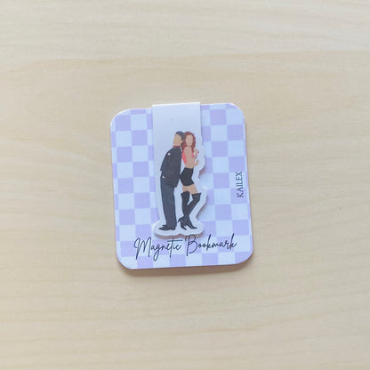 Girl in Pink with black boots Magnetic Bookmark