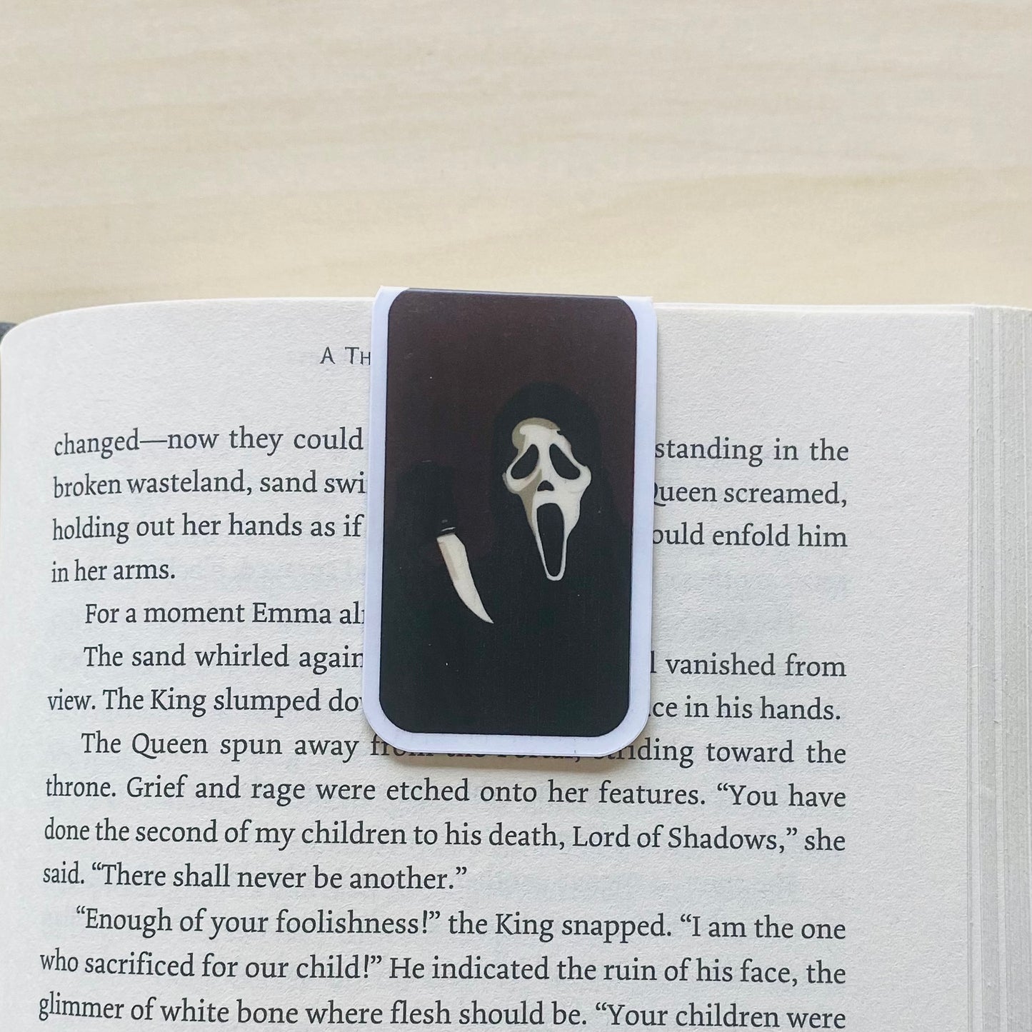 Ghost face with maroon background Magnetic Bookmark