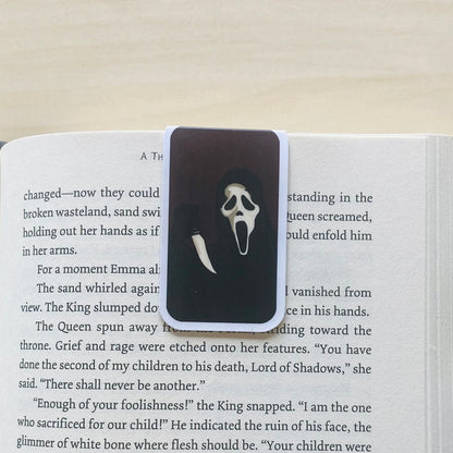 Ghost face with maroon background Magnetic Bookmark