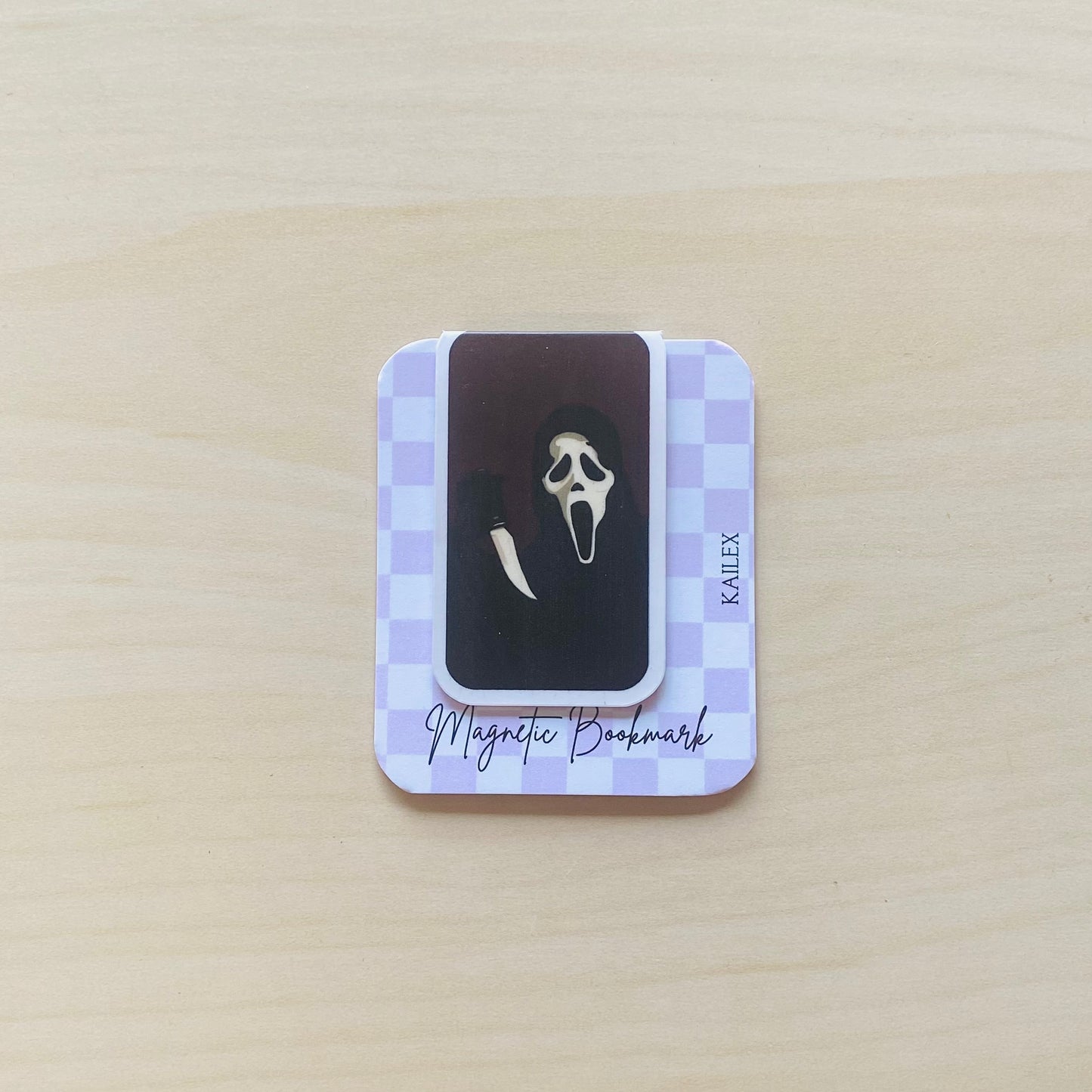 Ghost face with maroon background Magnetic Bookmark