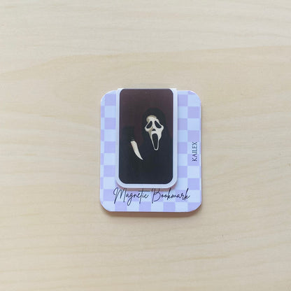 Ghost face with maroon background Magnetic Bookmark
