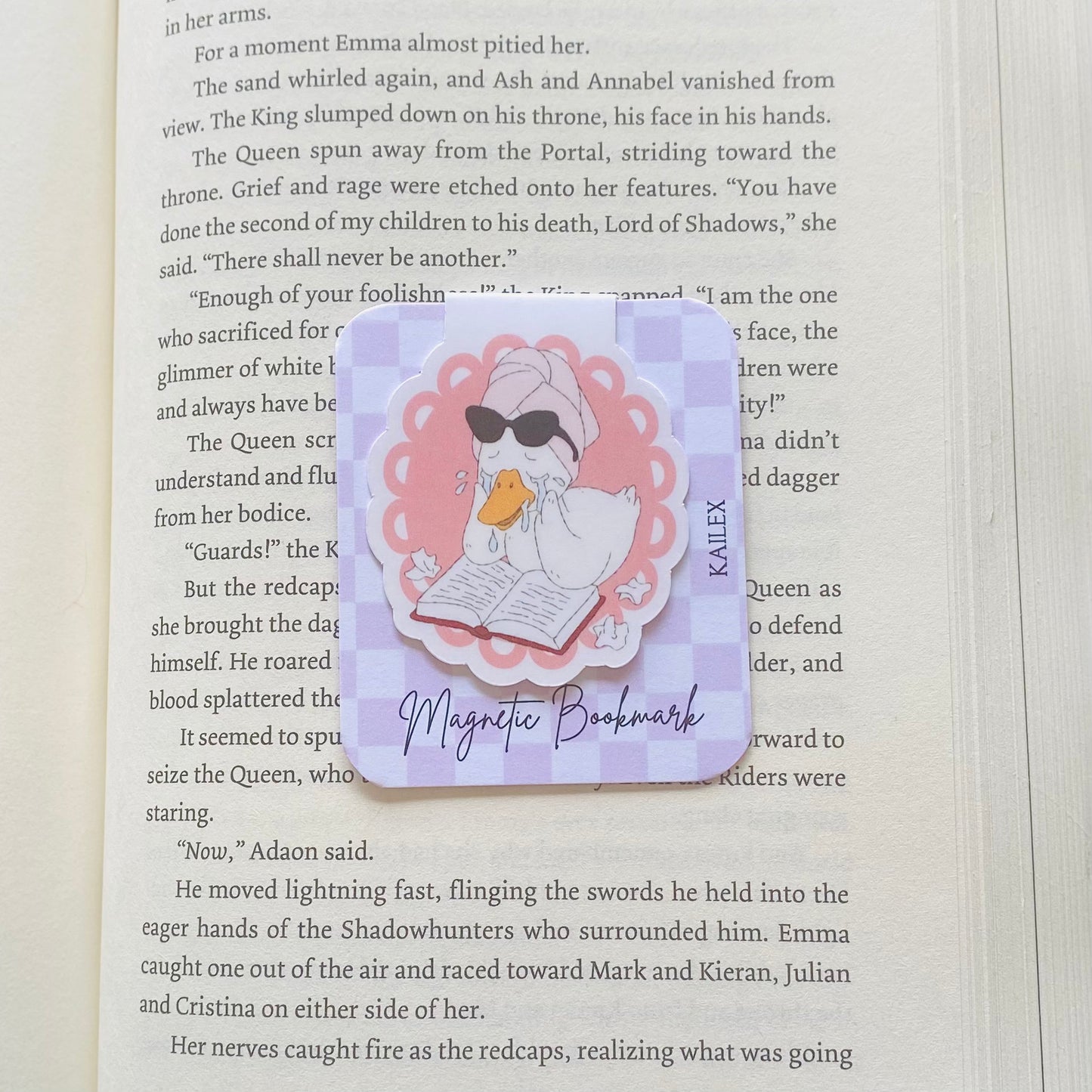 Crying goose reading a book Magnetic Bookmark