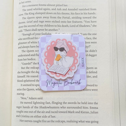 Crying goose reading a book Magnetic Bookmark