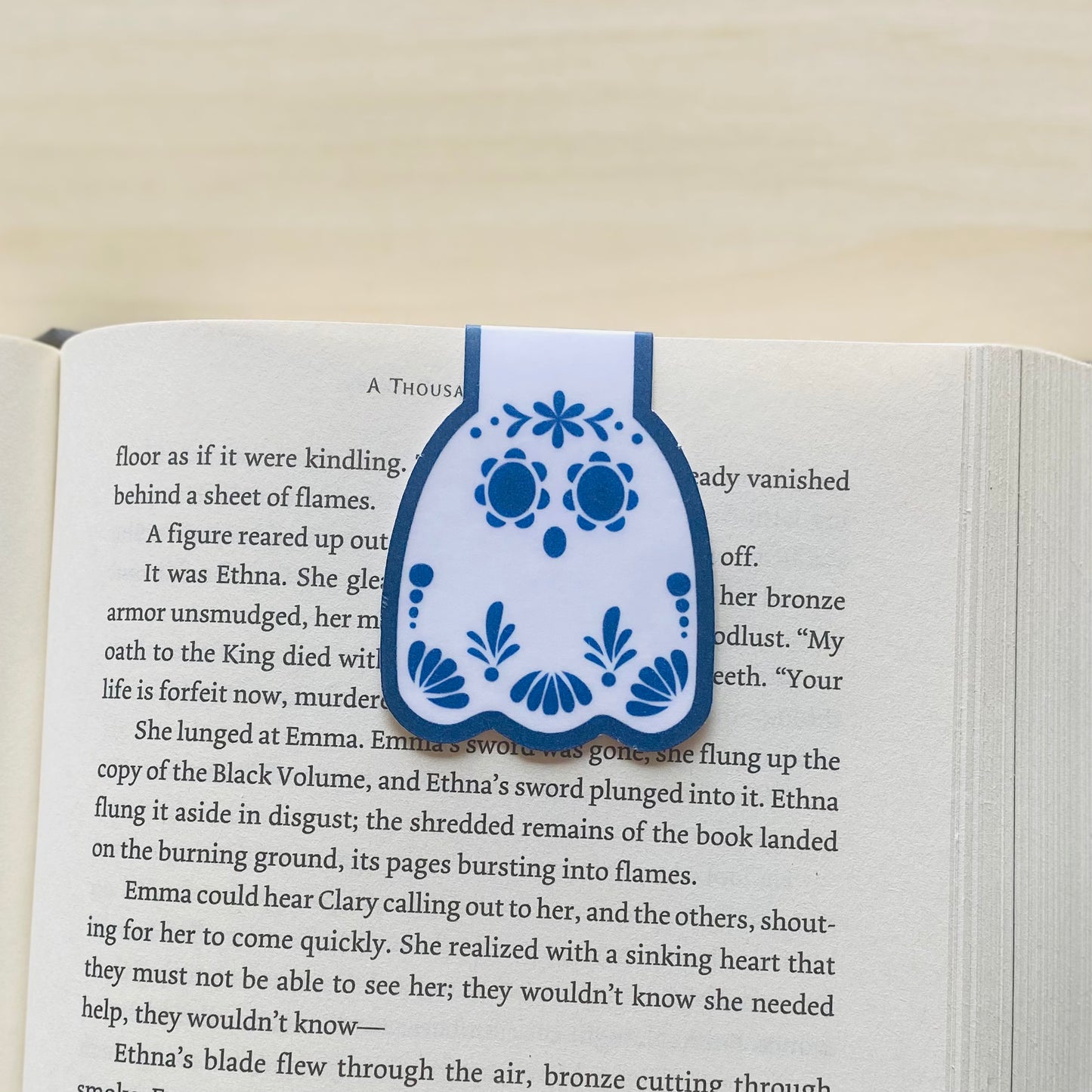 Talavera inspired blue ghost Magnetic Bookmark