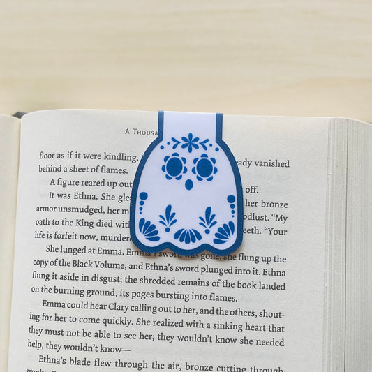 Talavera inspired blue ghost Magnetic Bookmark