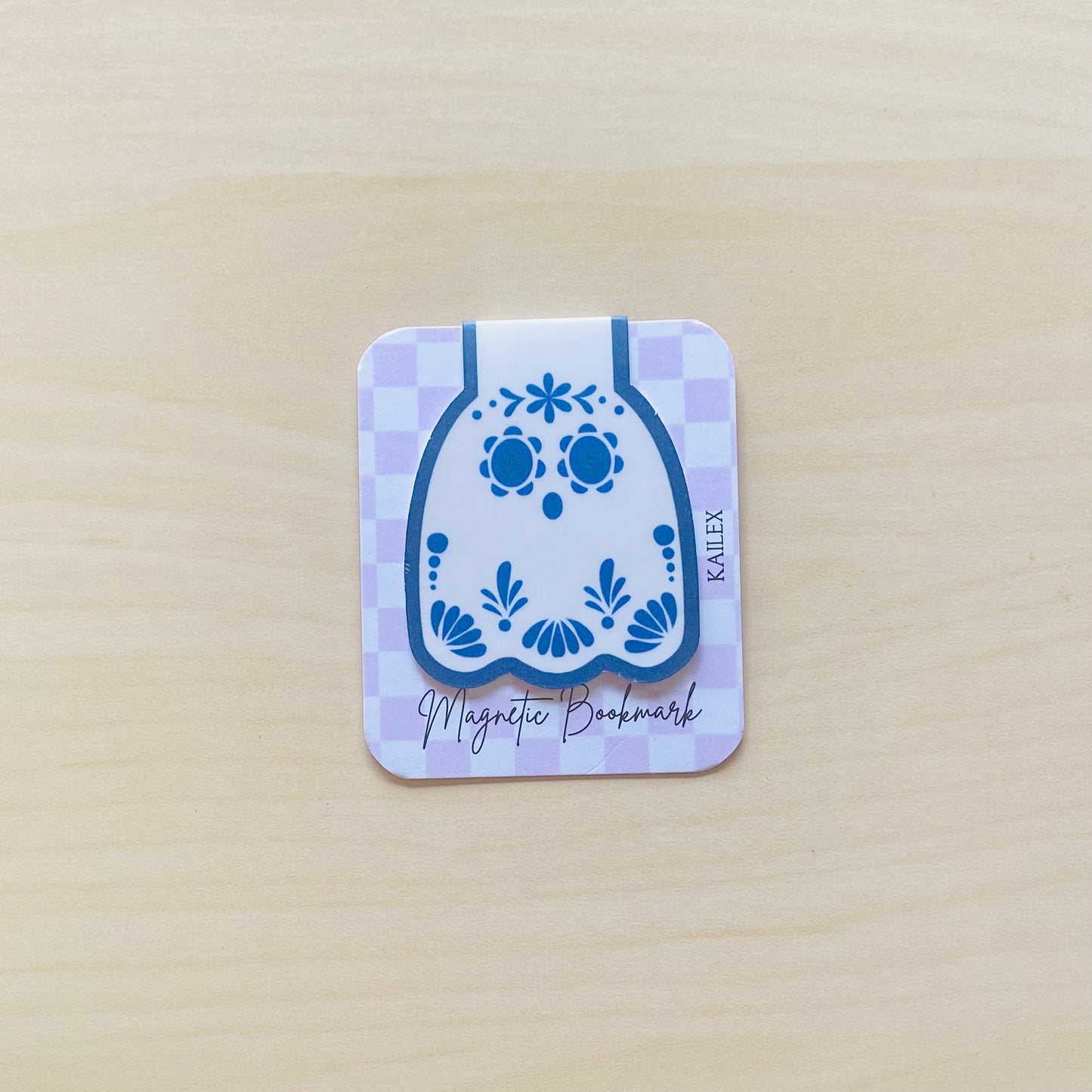 Talavera inspired blue ghost Magnetic Bookmark