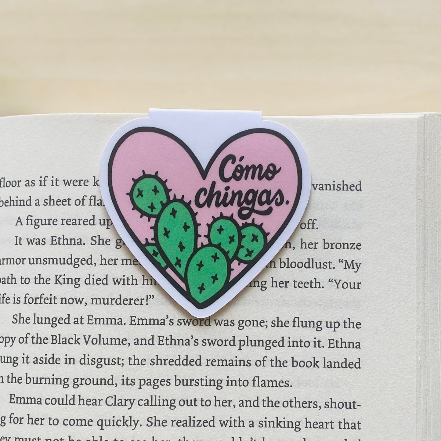 Como chingas heart with cactus Magnetic Bookmark