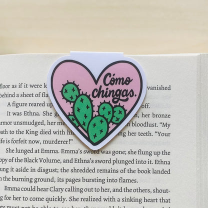 Como chingas heart with cactus Magnetic Bookmark