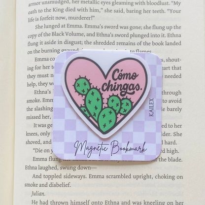 Como chingas heart with cactus Magnetic Bookmark