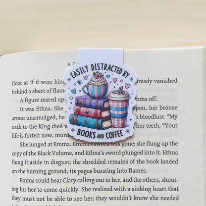 Easily distracted by books and coffee Magnetic Bookmark