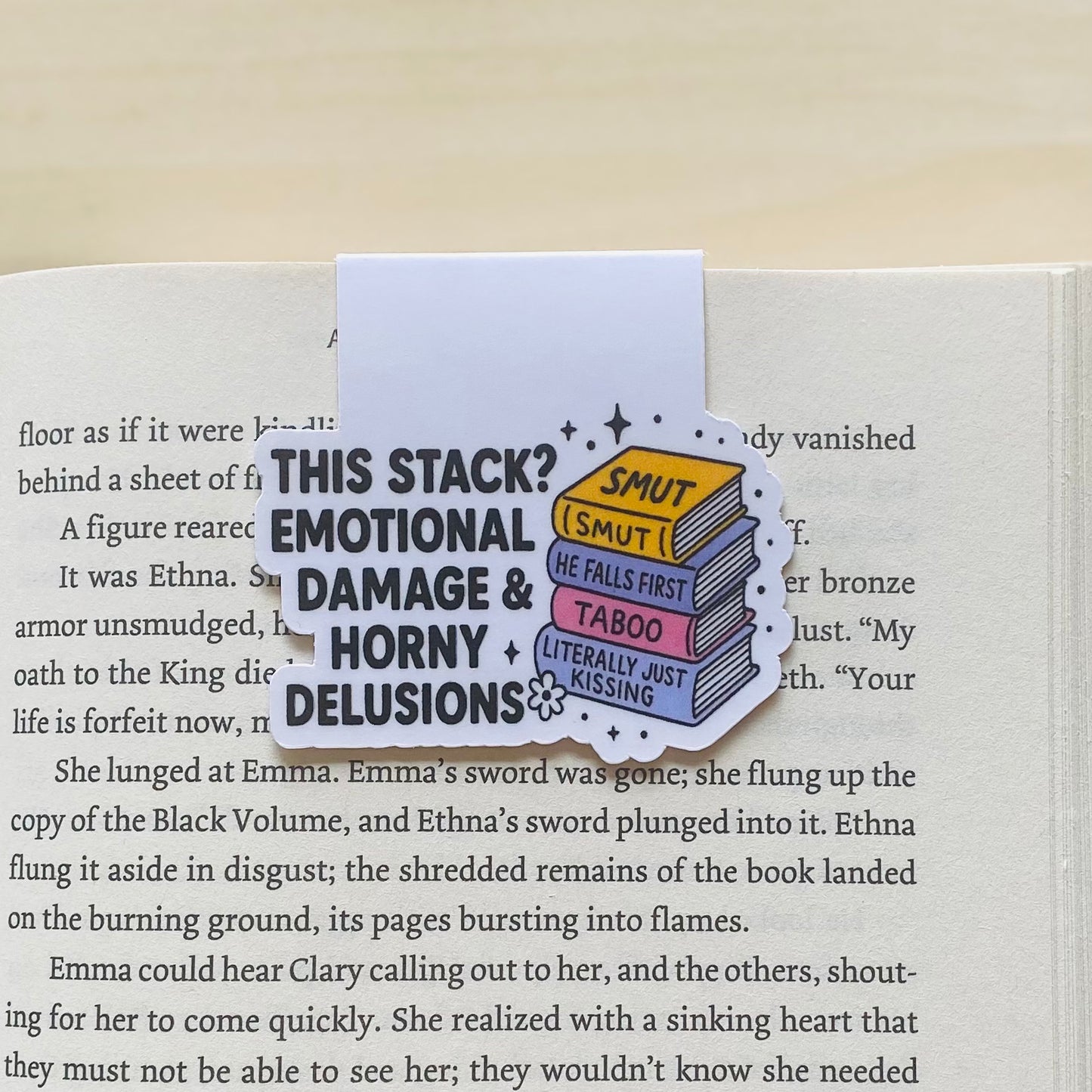 This stack?  Emotional damage & horney delusions stack of books Magnetic Bookmark