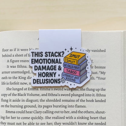 This stack?  Emotional damage & horney delusions stack of books Magnetic Bookmark