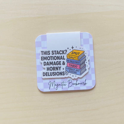 This stack?  Emotional damage & horney delusions stack of books Magnetic Bookmark