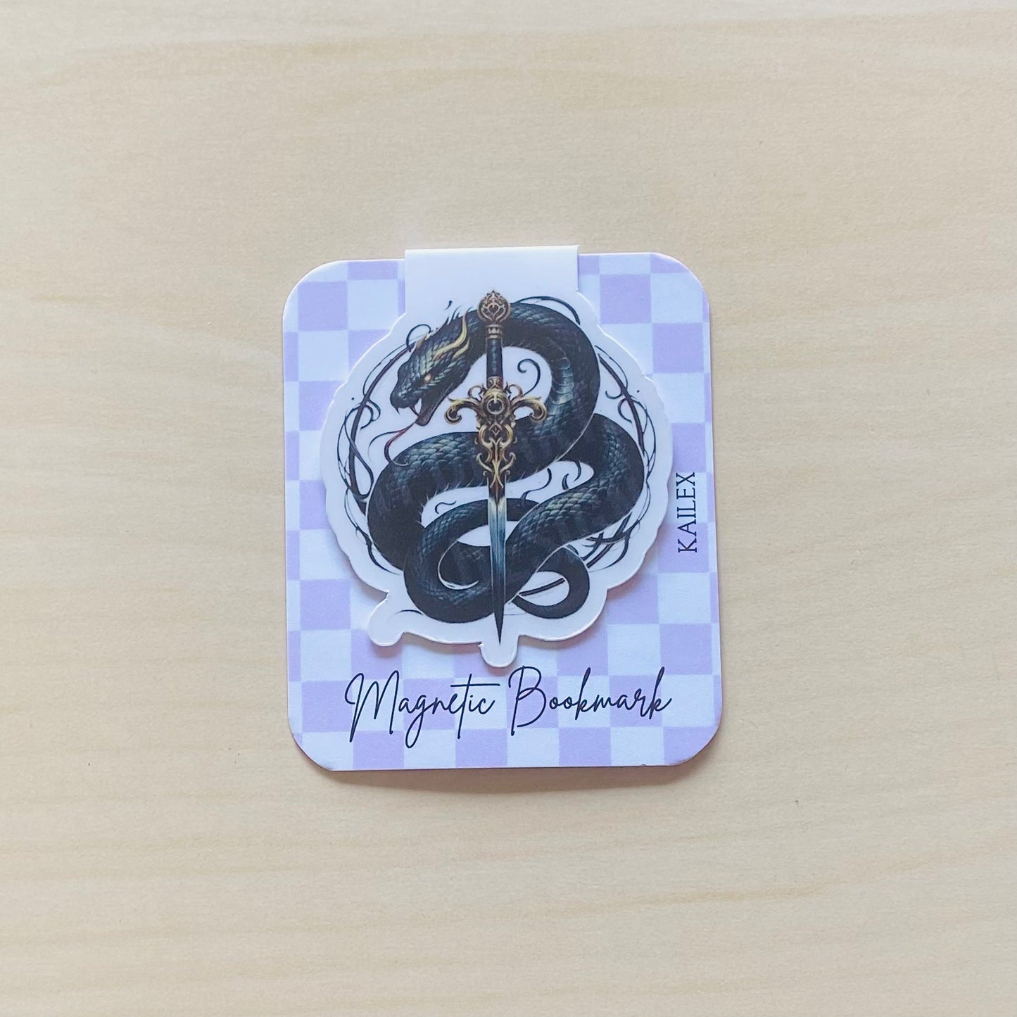 Snake and Dagger Magnetic Bookmark