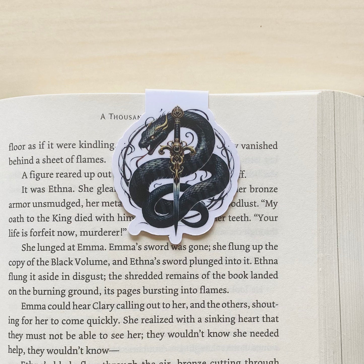 Snake and Dagger Magnetic Bookmark