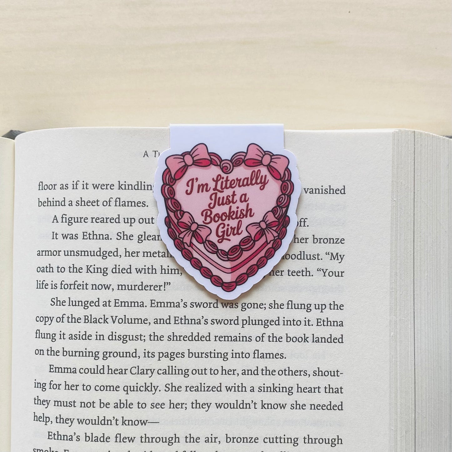 I'm Literally just a bookish girl cake Magnetic Bookmark