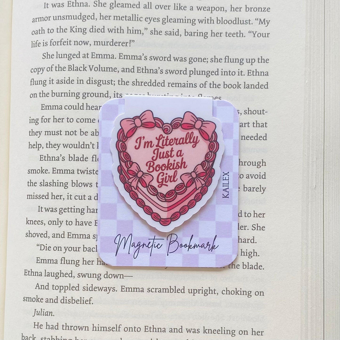 I'm Literally just a bookish girl cake Magnetic Bookmark