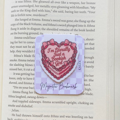 I'm Literally just a bookish girl cake Magnetic Bookmark