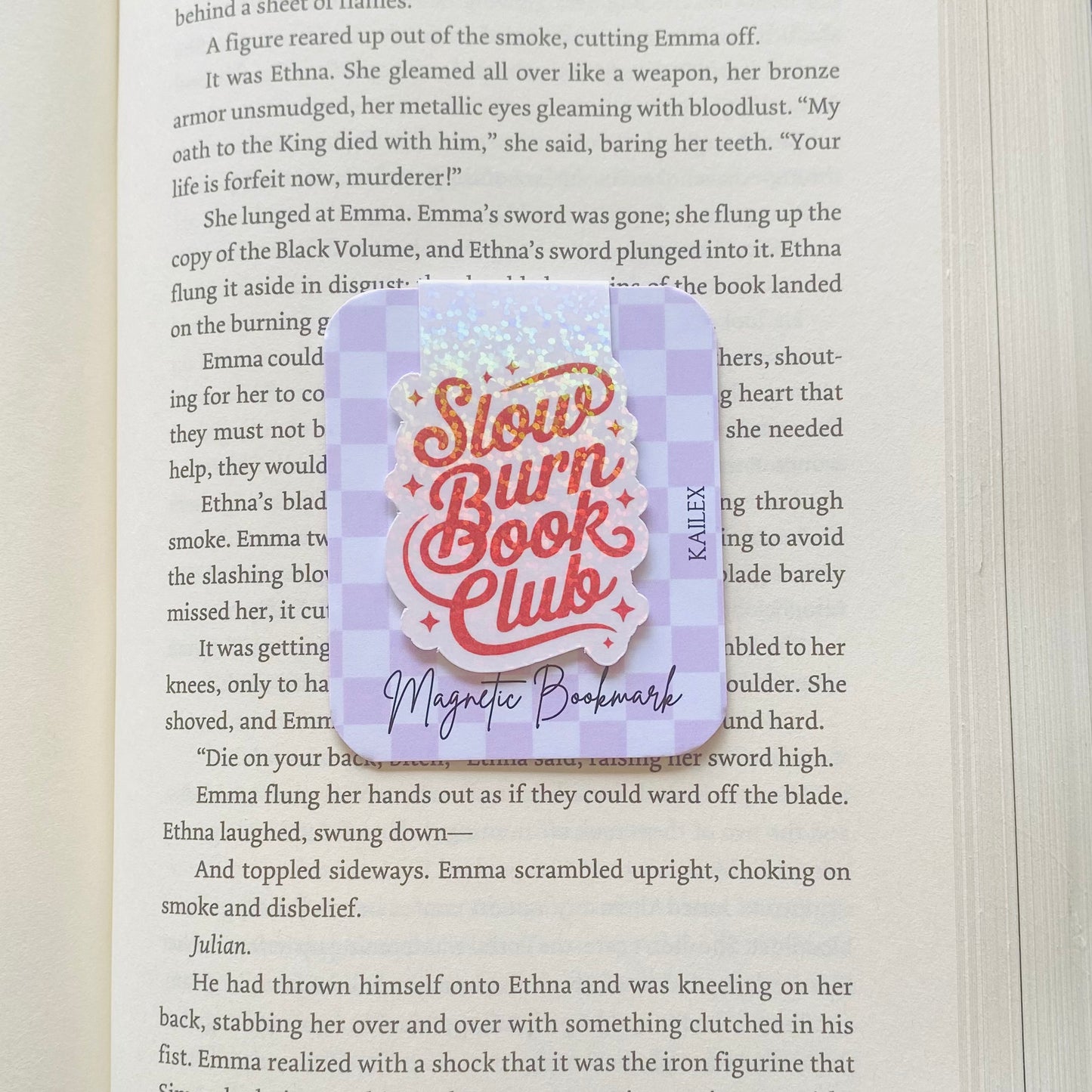 Holographic Slow burn book club Magnetic Bookmark