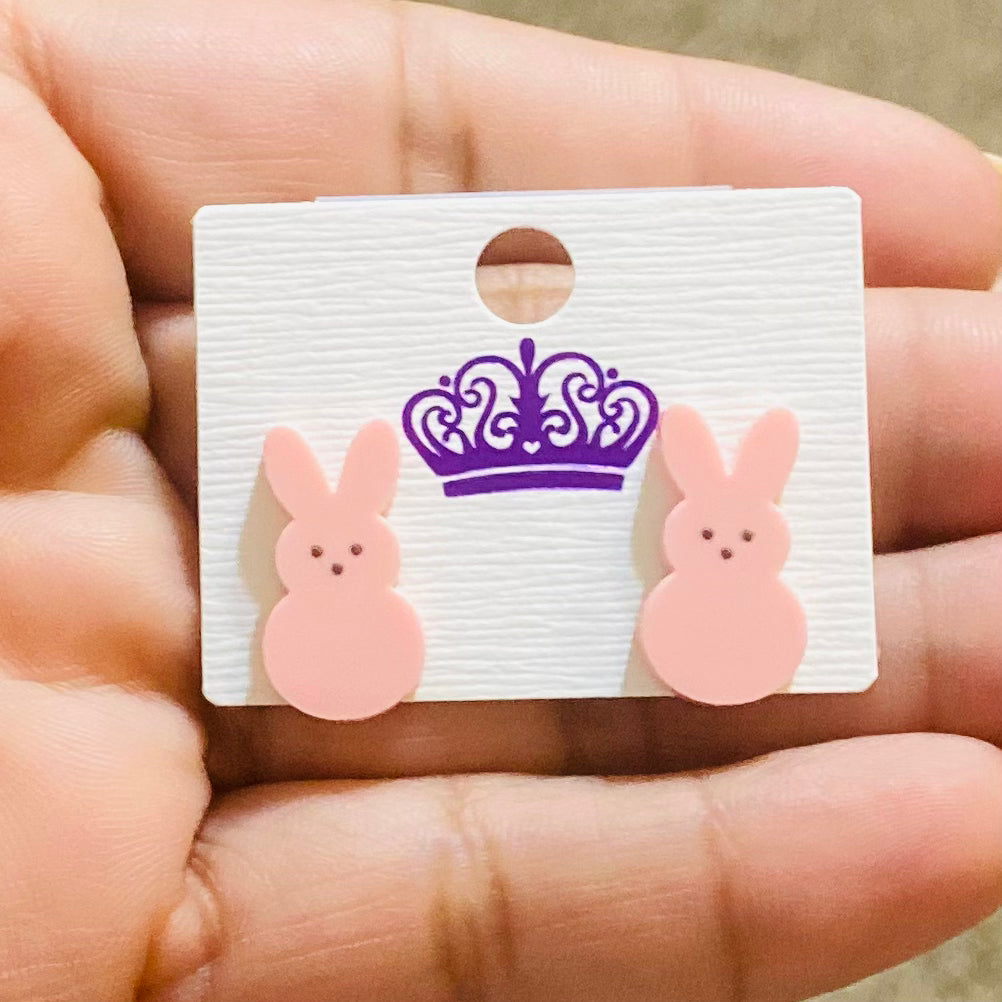 Pink Bunny Stud Earrings