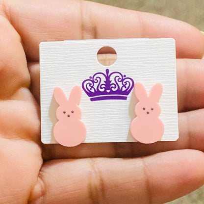 Pink Bunny Stud Earrings