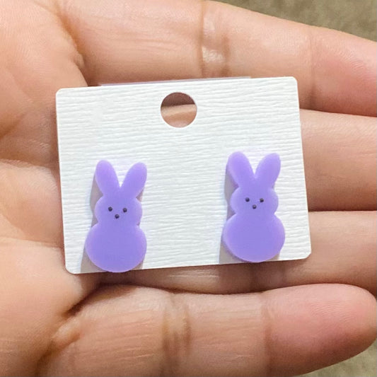 Purple Bunny Stud Earrings