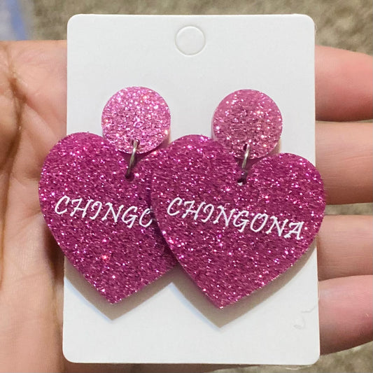 Chingona Heart Earrings