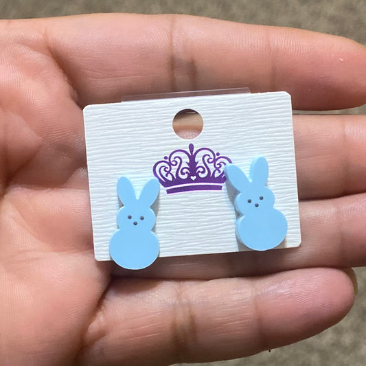 Blue Bunny Stud Earrings