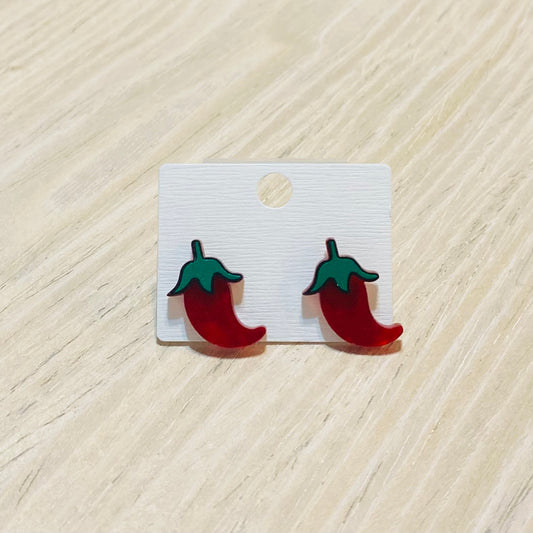 Red Pepper Stud Earrings