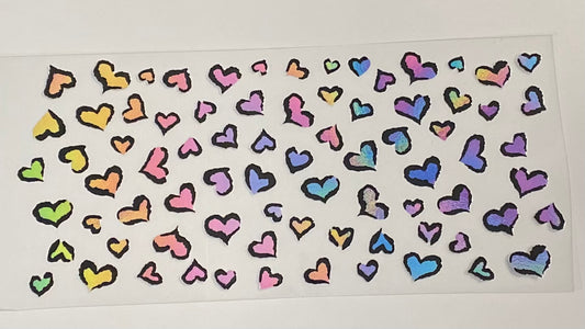 Colorful Hearts UVDTF Wrap