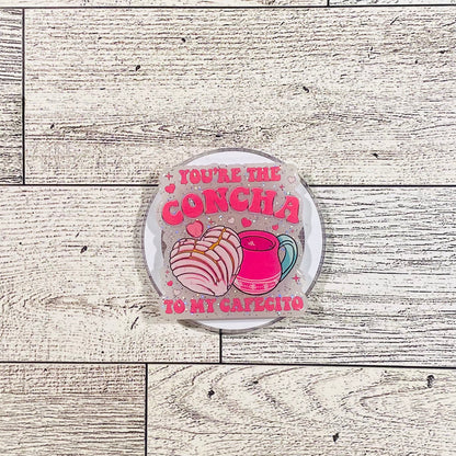 You're the Concha to my Cafecito, concha heart with talavera- E-Reader, Phone, Kindle Grip for all Devices Magnetic Grip