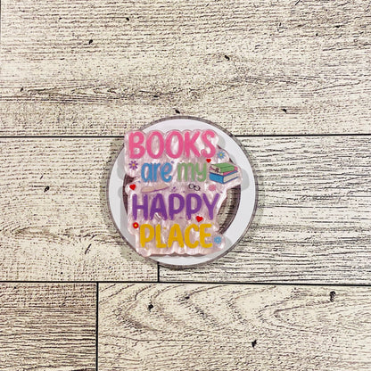 Books are my happy place - E-Reader, Phone, Kindle Grip for all Devices Magnetic Grip