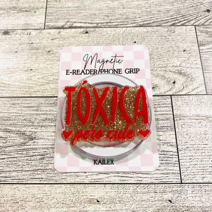 TOXICA per cute- E-Reader, Phone, Kindle Grip for all Devices Magnetic Grip