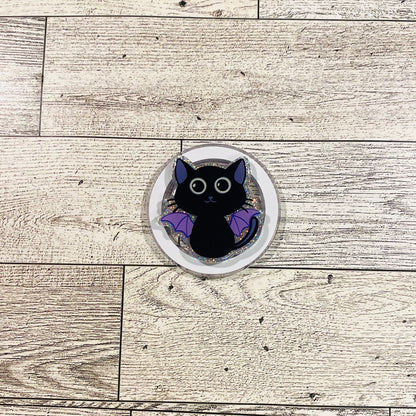 Bat kitty with purple wings- E-Reader, Phone, Kindle Grip for all Devices Magnetic Grip