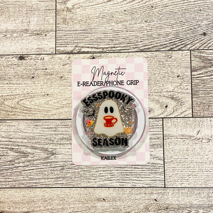Essspooky Season ghost with talavera- E-Reader, Phone, Kindle Grip for all Devices Magnetic Grip