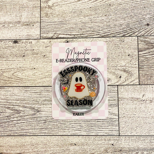 Essspooky Season ghost with talavera- E-Reader, Phone, Kindle Grip for all Devices Magnetic Grip