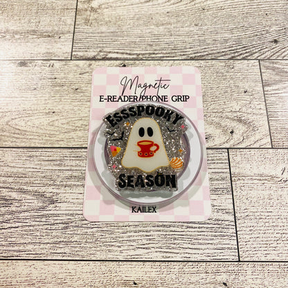 Essspooky Season ghost with talavera- E-Reader, Phone, Kindle Grip for all Devices Magnetic Grip