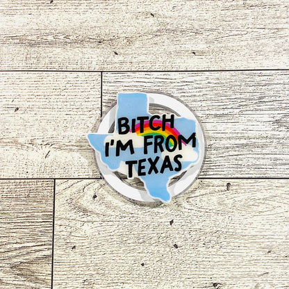 Bitch I'm from Texas, cloud background - E-Reader, Phone, Kindle Grip for all Devices Magnetic Grip