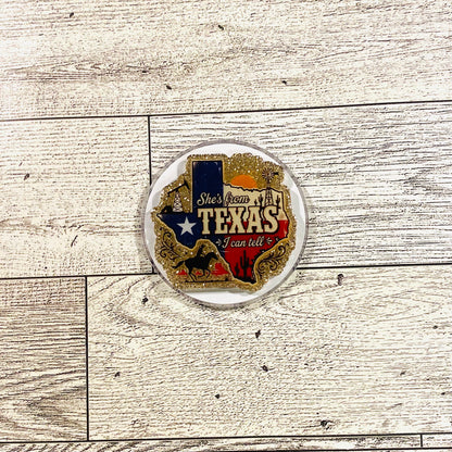 She's from Texas I can tell, Texas shape in flag - E-Reader, Phone, Kindle Grip for all Devices Magnetic Grip