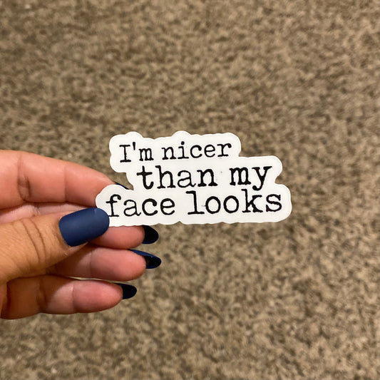 Nicer Than My Face Sticker