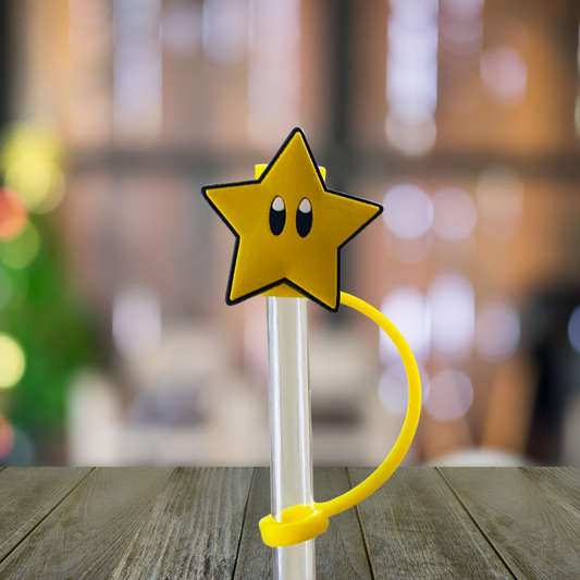 Yellow Star Straw Topper