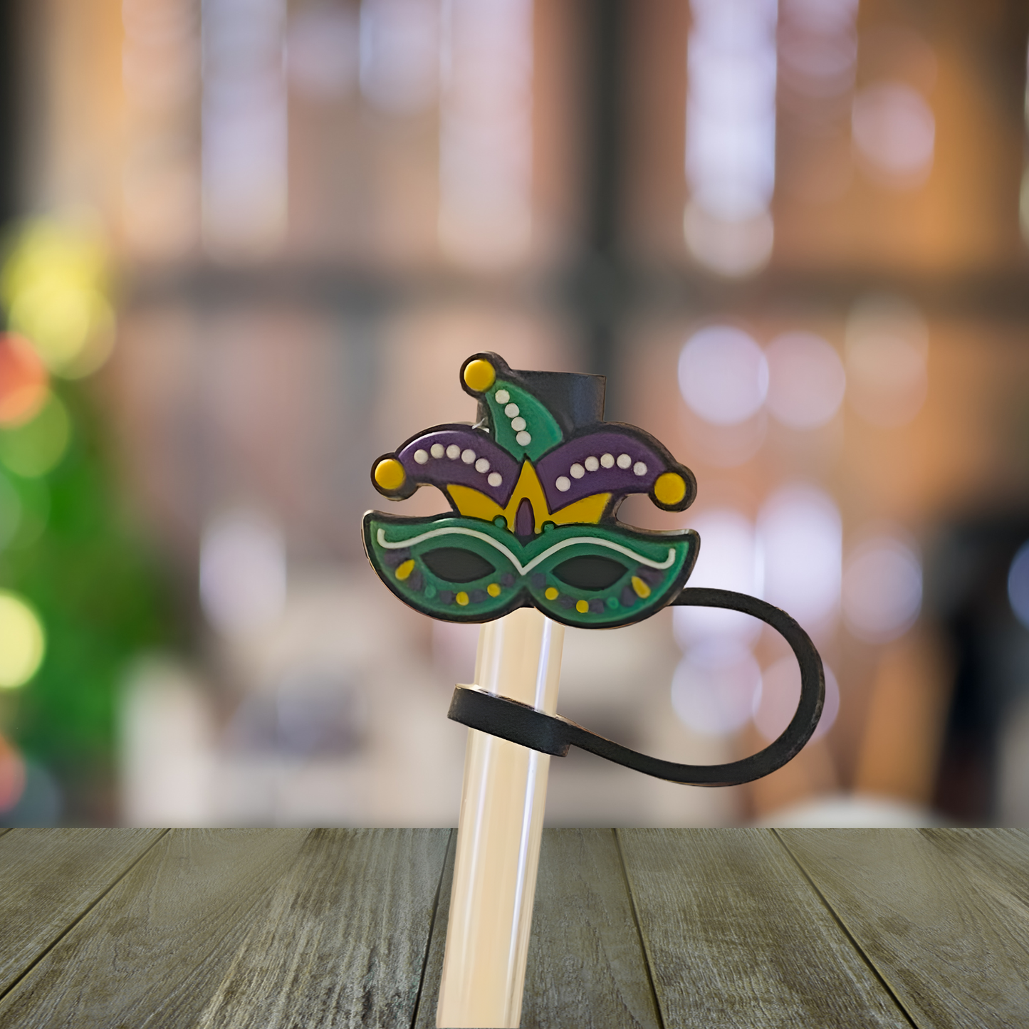 Green Mask Straw Topper