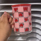 Checkered Hearts Glass Mug